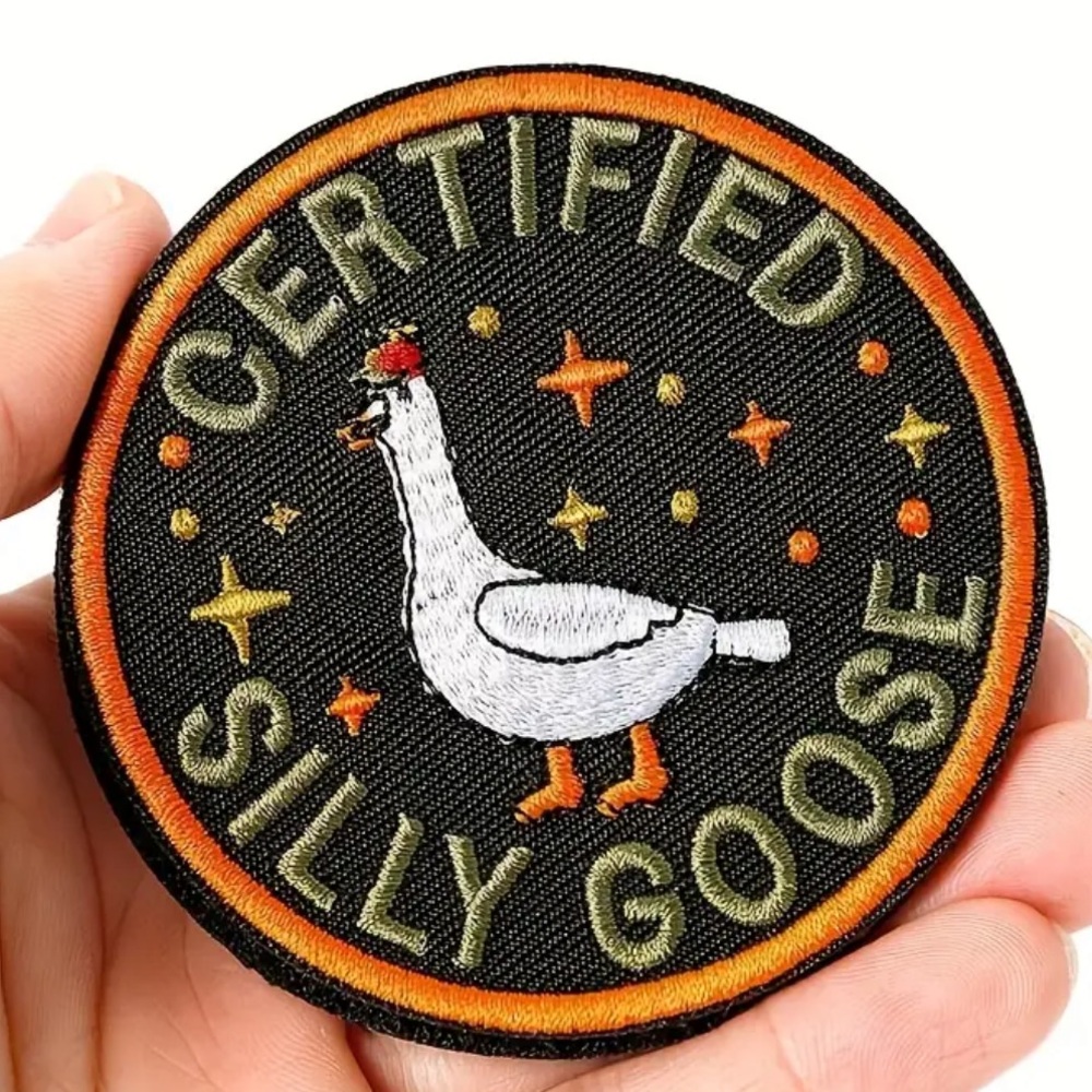 Certified Silly Goose Patch - Black and Orange, VELCRO PATCH